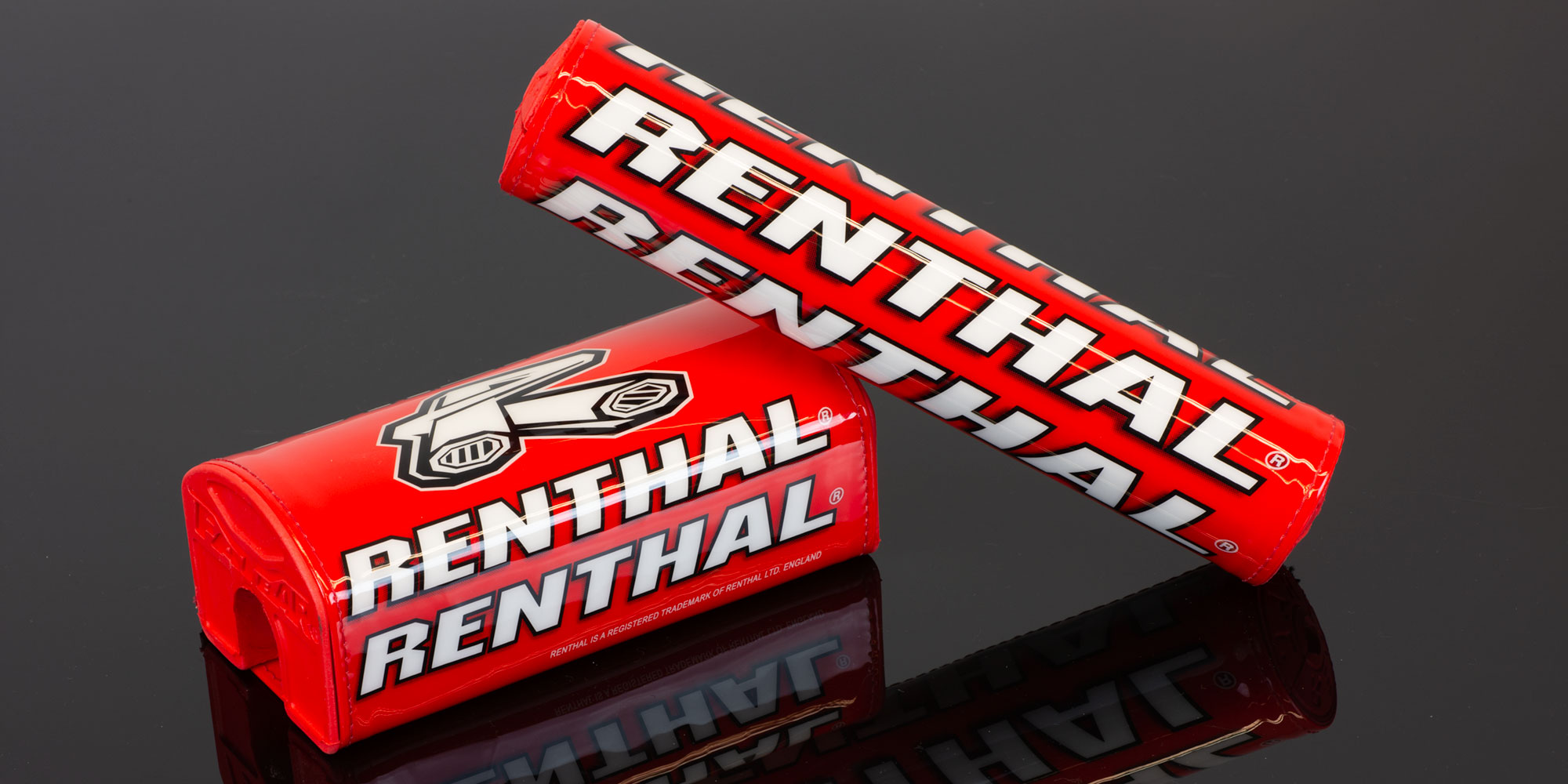 Renthal Black-Red Fat Bar Pads Default , Black 
